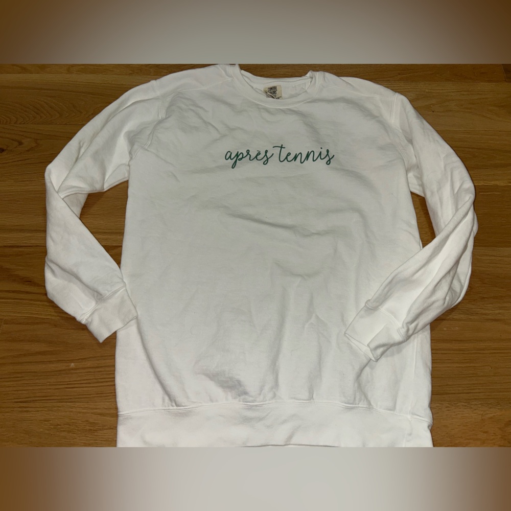 Comfort Colors Apres Tennis Theme Sweatshirt Medium M TENNIS